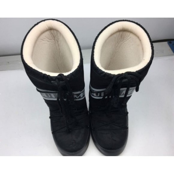 Moon Boot NYLON Black Boots Size 9/10.5 - Picture 4 of 5